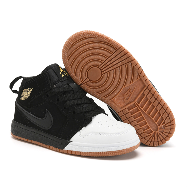 Youth Running Weapon Air Jordan 1 Black/White Shoes 0671